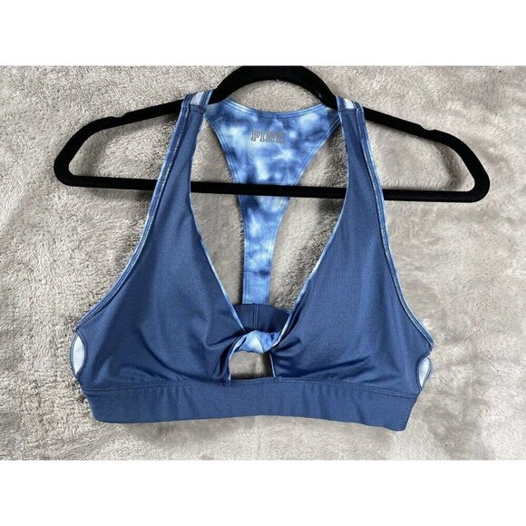 Victoria’s Secret PINK Blue Tie-Dye Sports Bra – Strappy Racerback – Size [S/M] - Picture 9 of 11
